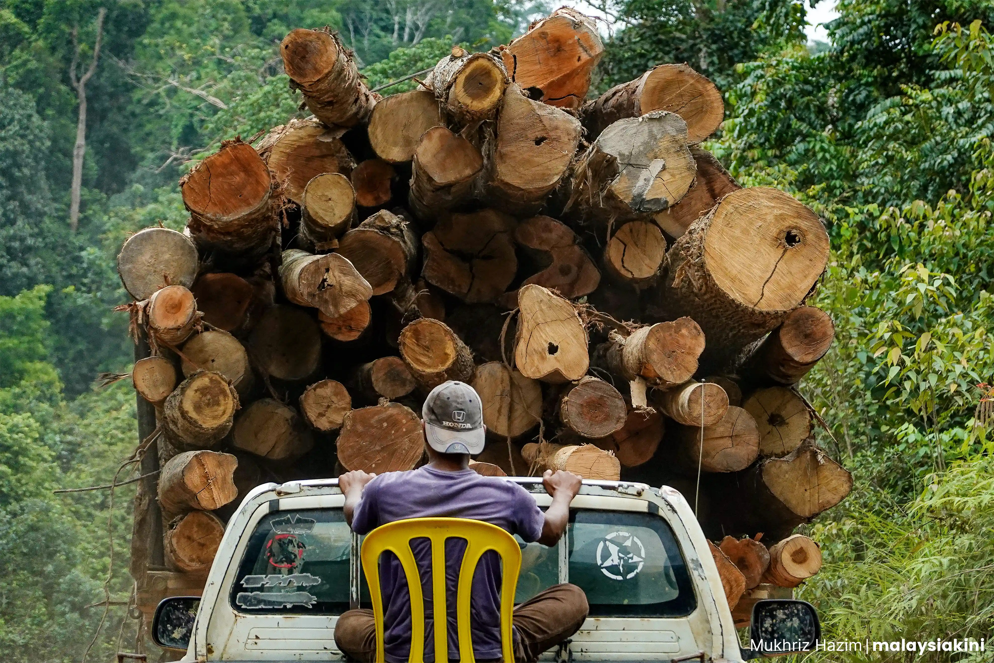 Lori balak di tapak ladang PKNP.