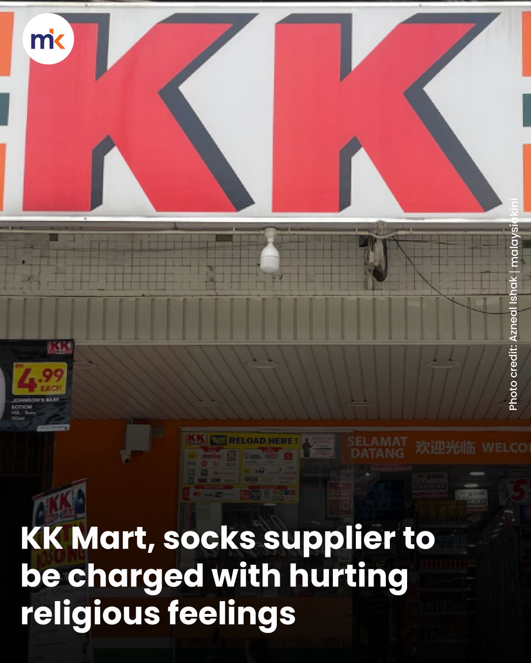 KK Mart, socks supplier to be charged with hurting religious feelings