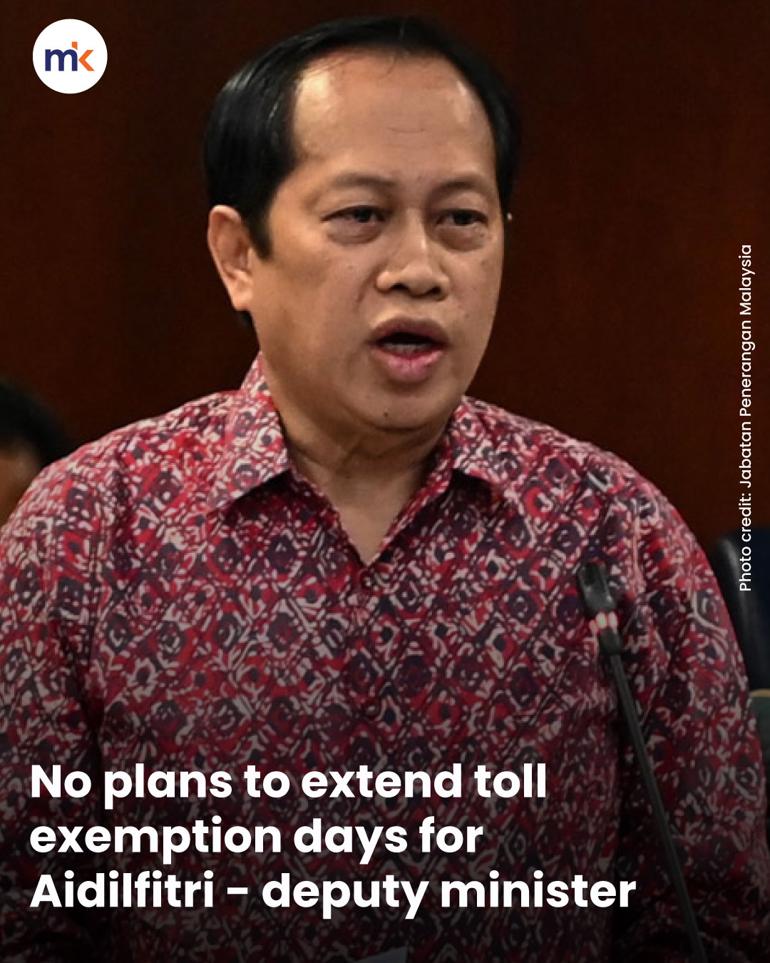 No plans to extend toll exemption days for Aidilfitri - deputy minister