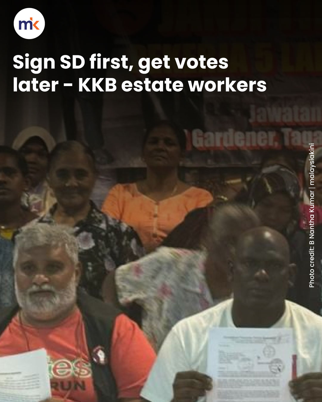 Sign SD first, get votes later - KKB estate workers