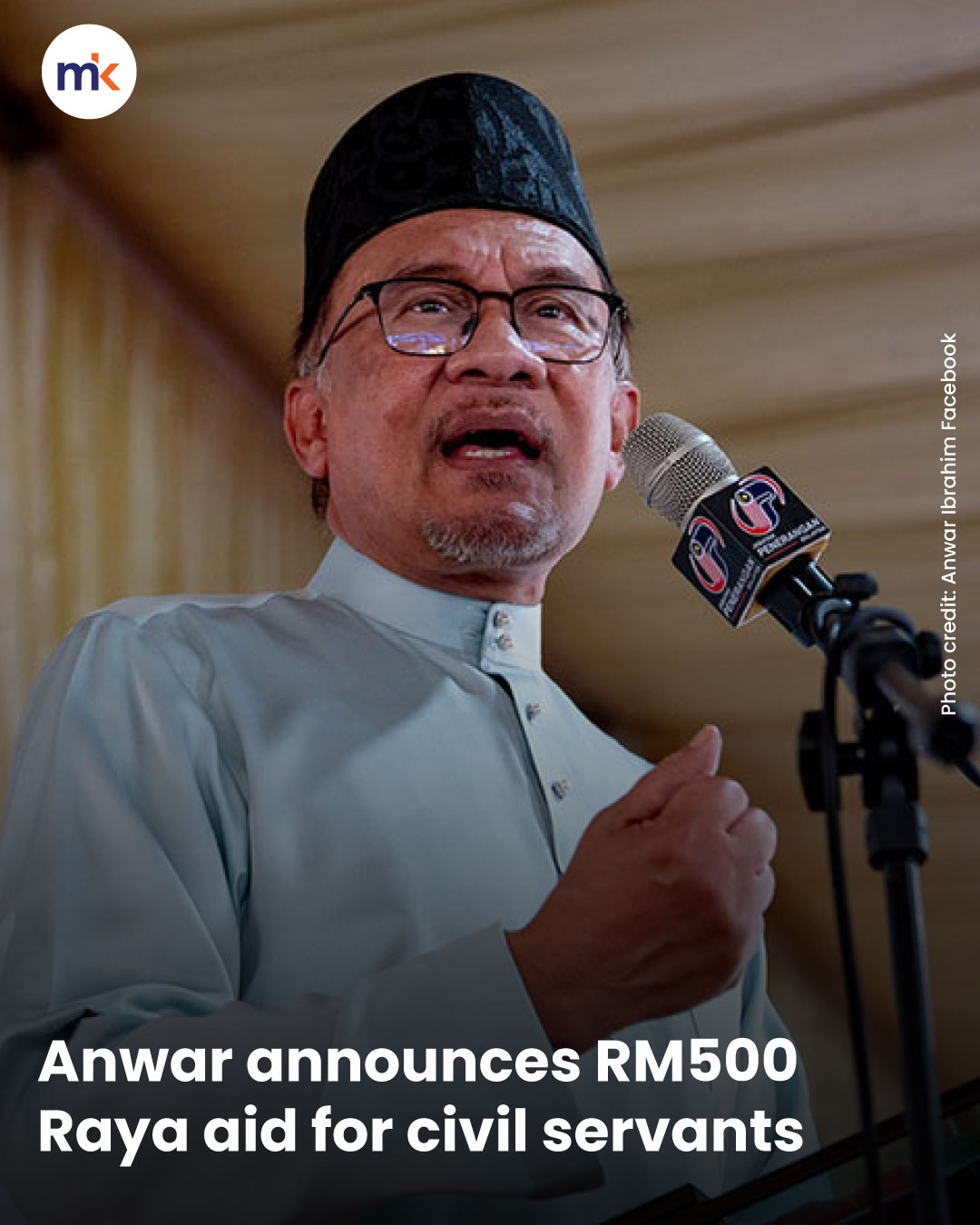 Anwar announces RM500 Raya aid for civil servants