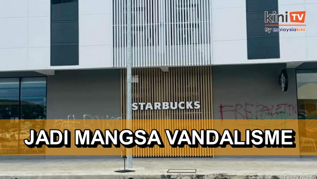 Starbucks di Tawau diconteng ‘boikot’, ‘Free Palestine’