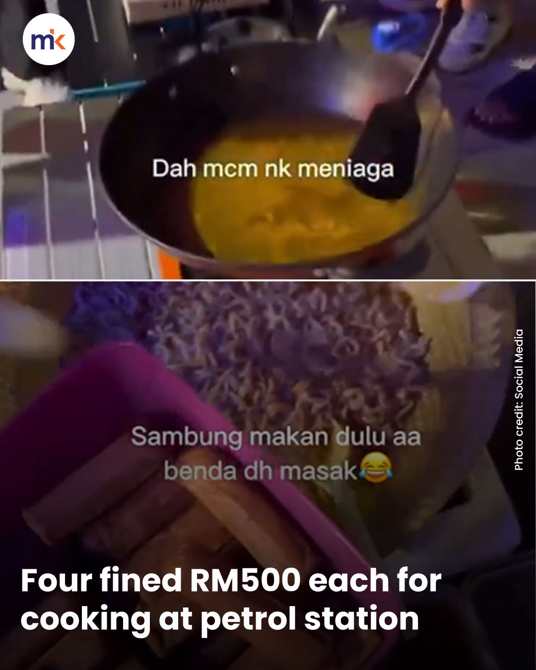 Four fined RM500 each for cooking at petrol station