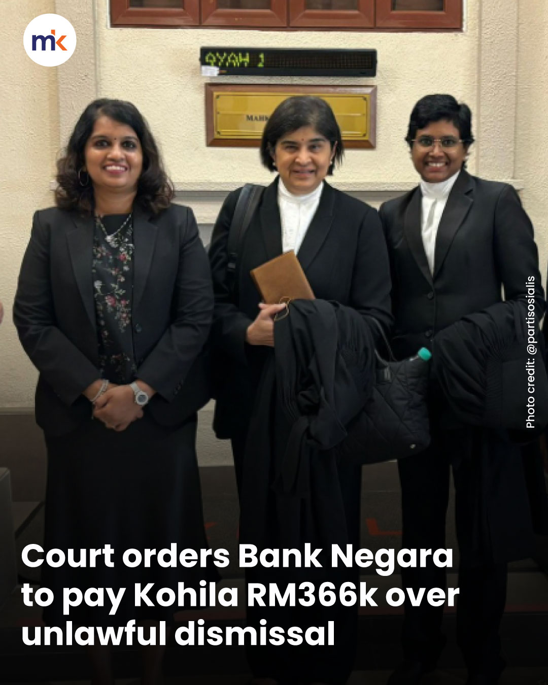Court orders Bank Negara to pay Kohila RM366k over unlawful dismissal