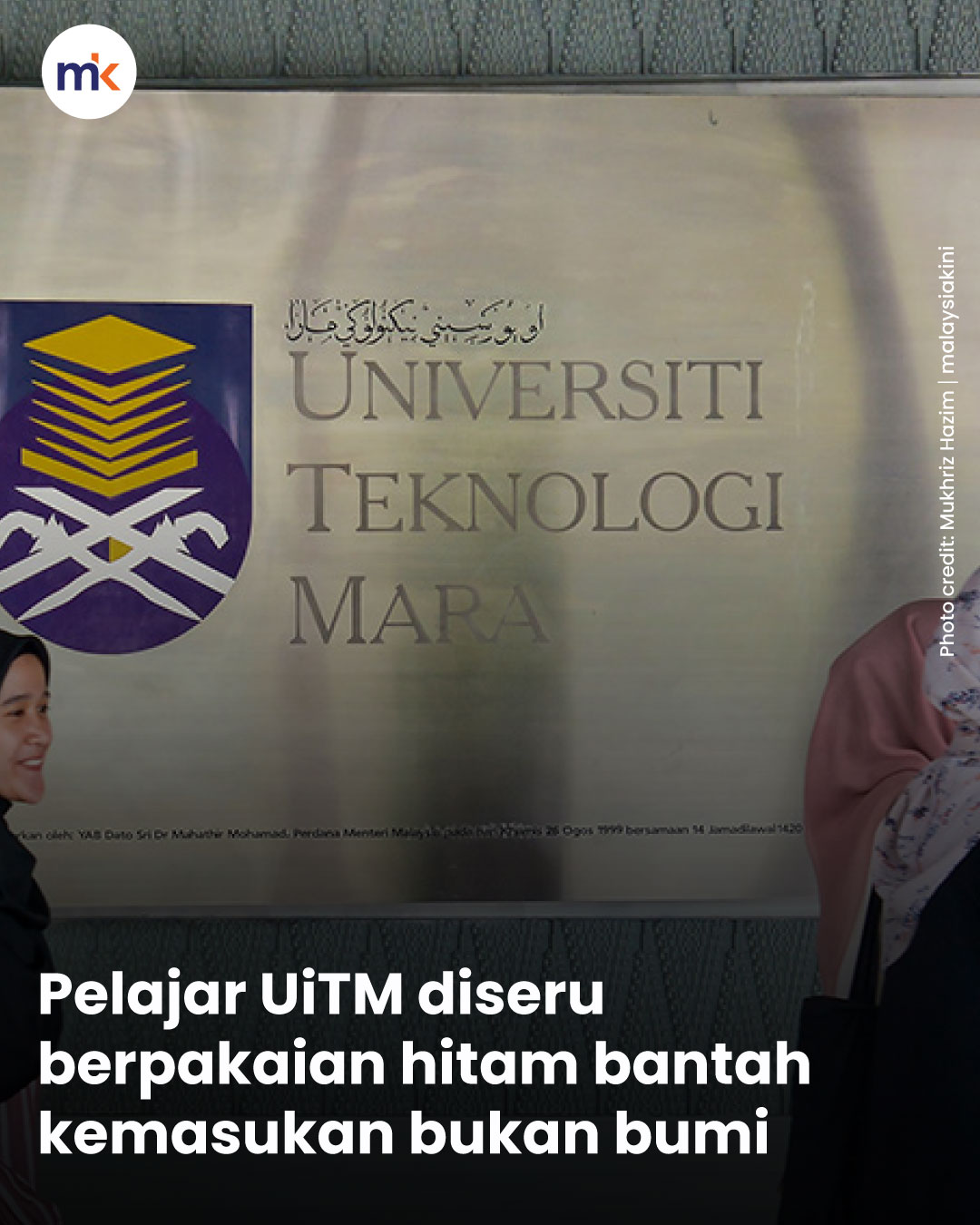 Pelajar UiTM diseru berpakaian hitam bantah kemasukan bukan bumi
