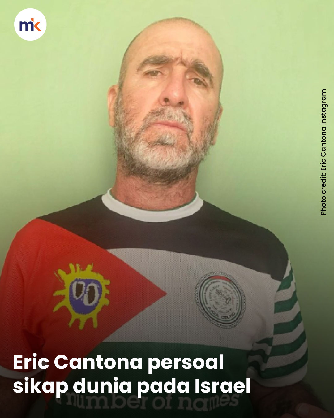 Eric Cantona persoal sikap dunia pada Israel