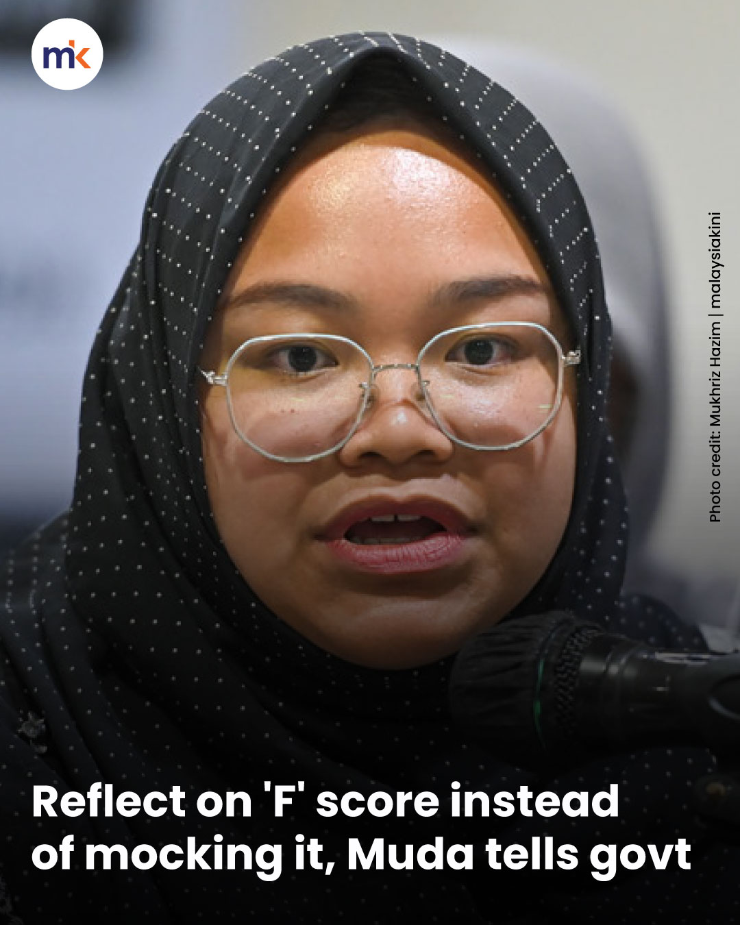 Reflect on 'F' score instead of mocking it, Muda tells govt