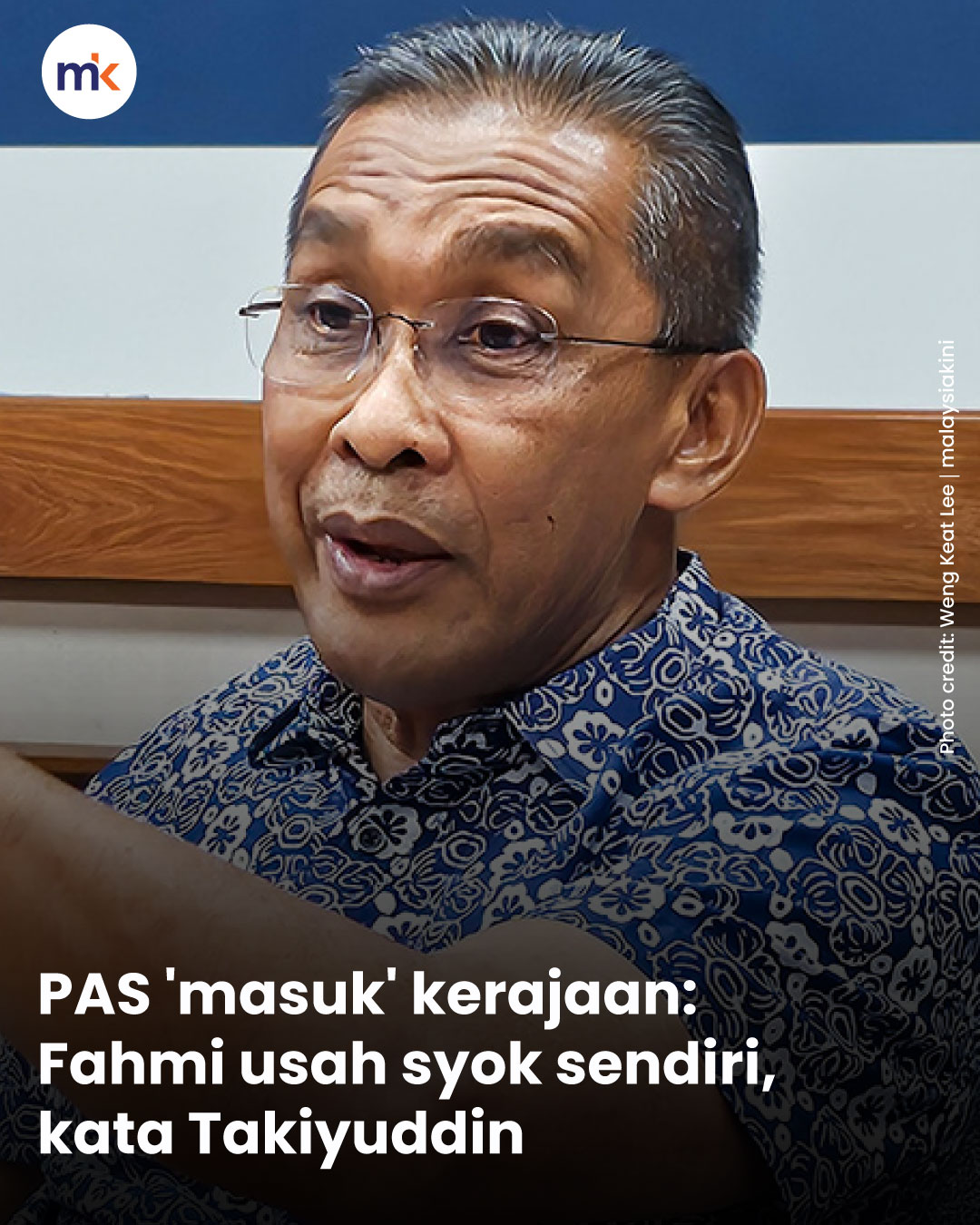 PAS 'masuk' kerajaan: Fahmi usah syok sendiri, kata Takiyuddin