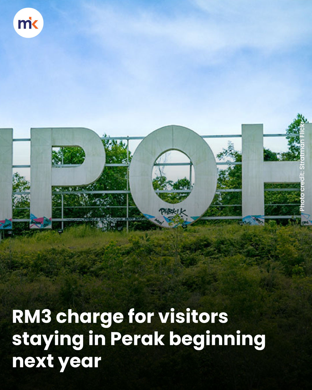 RM3 charge for visitors staying in Perak beginning next year