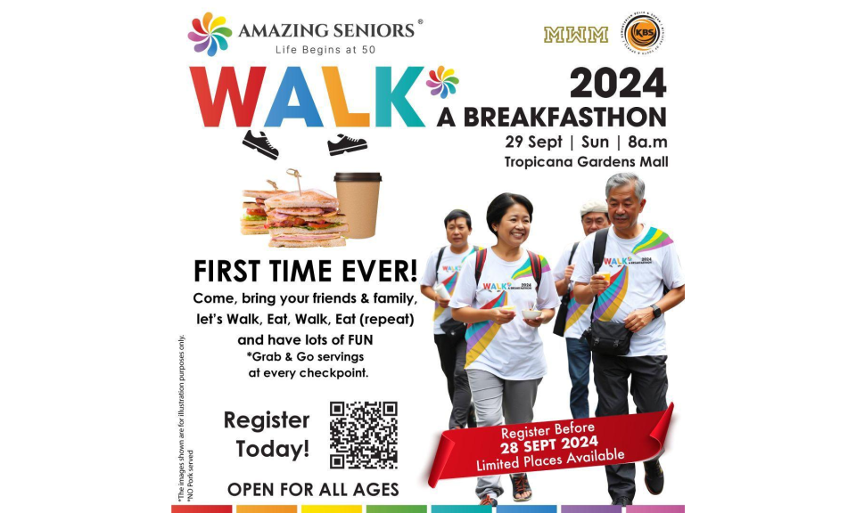 First-Ever Walk-A-Breakfasthon: Seniors & Families to walk in celebration of the International Day of Older Persons and World Heart Day
