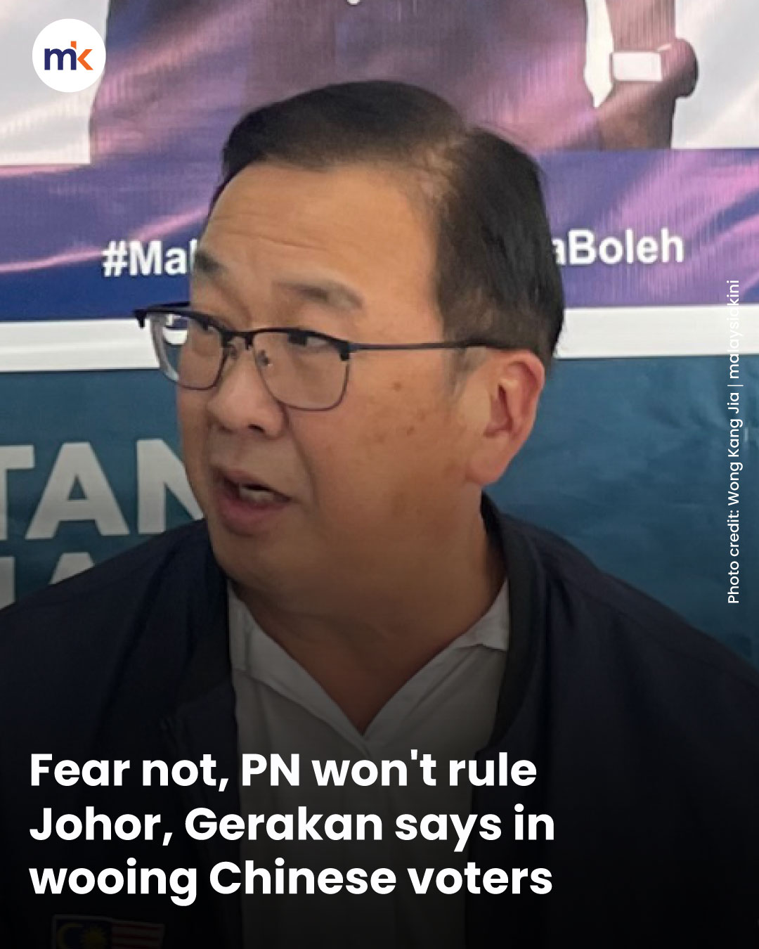 Fear not, PN won't rule Johor, Gerakan says in wooing Chinese voters