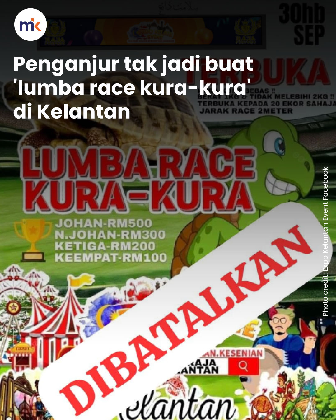 Penganjur tak jadi buat 'lumba race kura-kura' di Kelantan