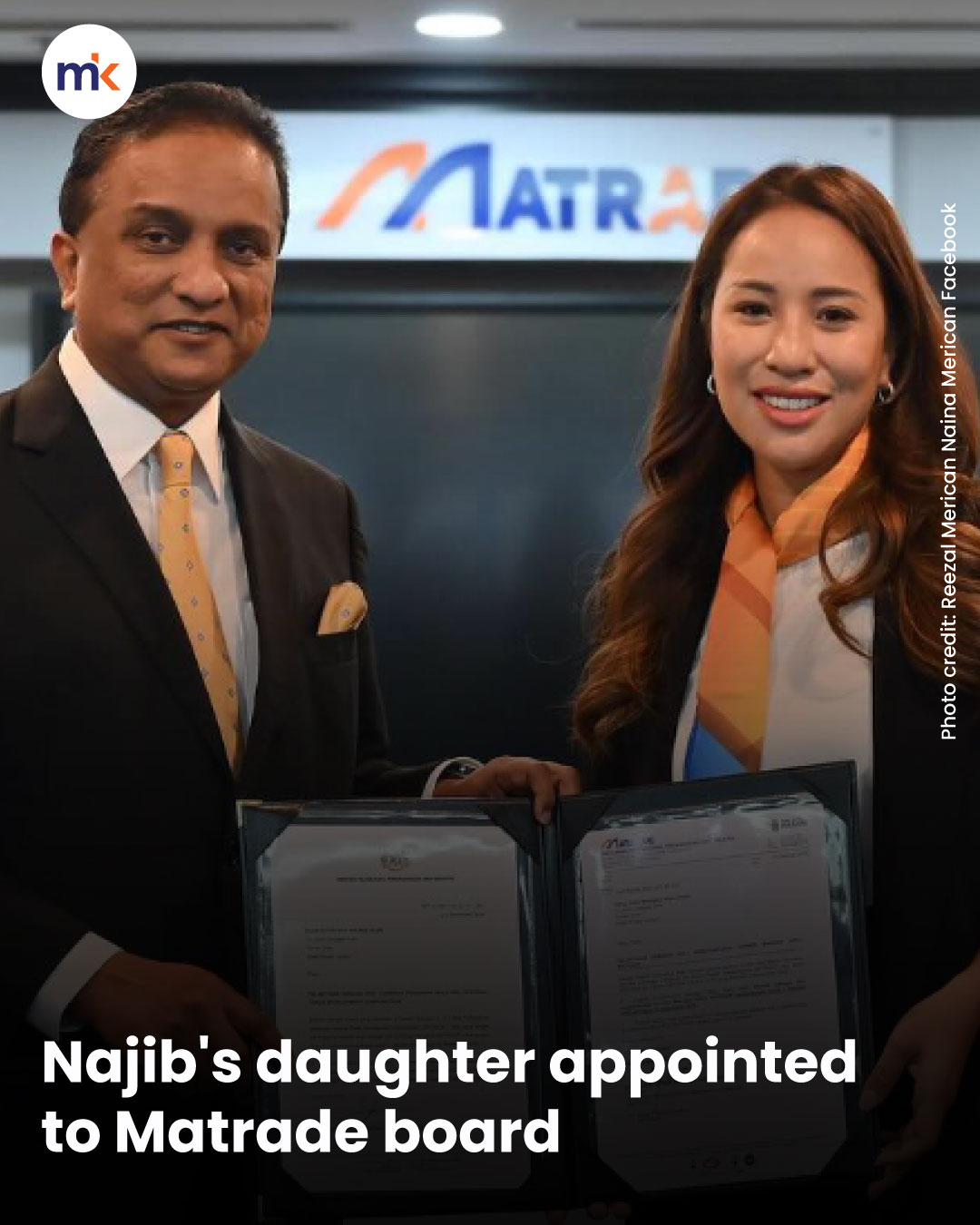 Najib's daughter appointed to Matrade board