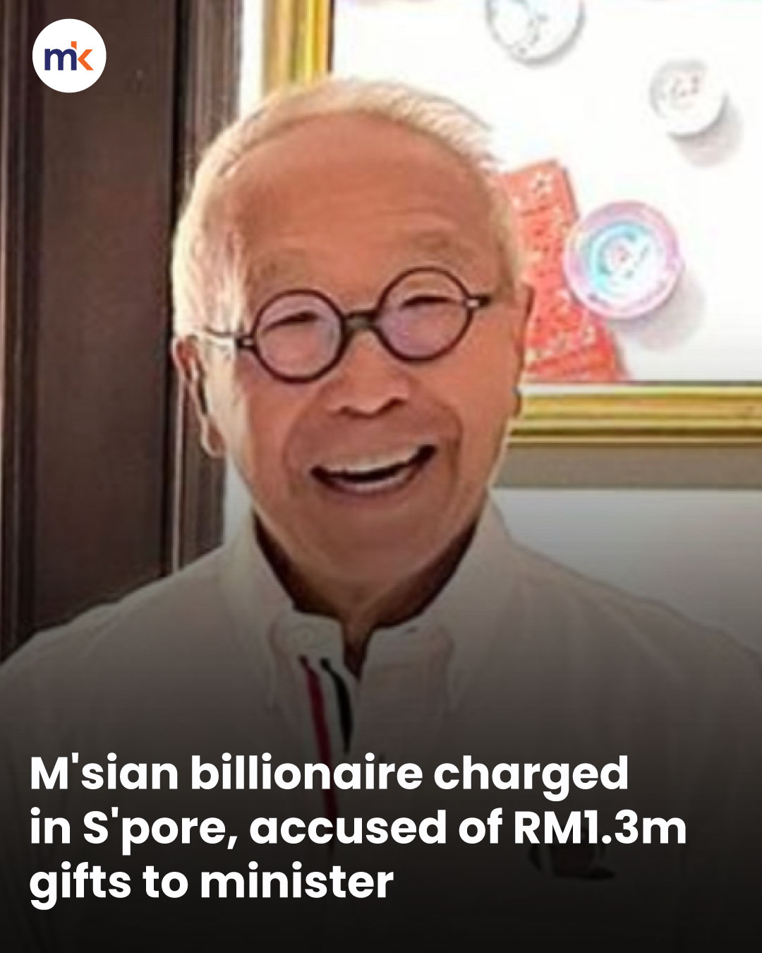 M'sian billionaire charged in S'pore, accused of RM1.3m gifts to minister
