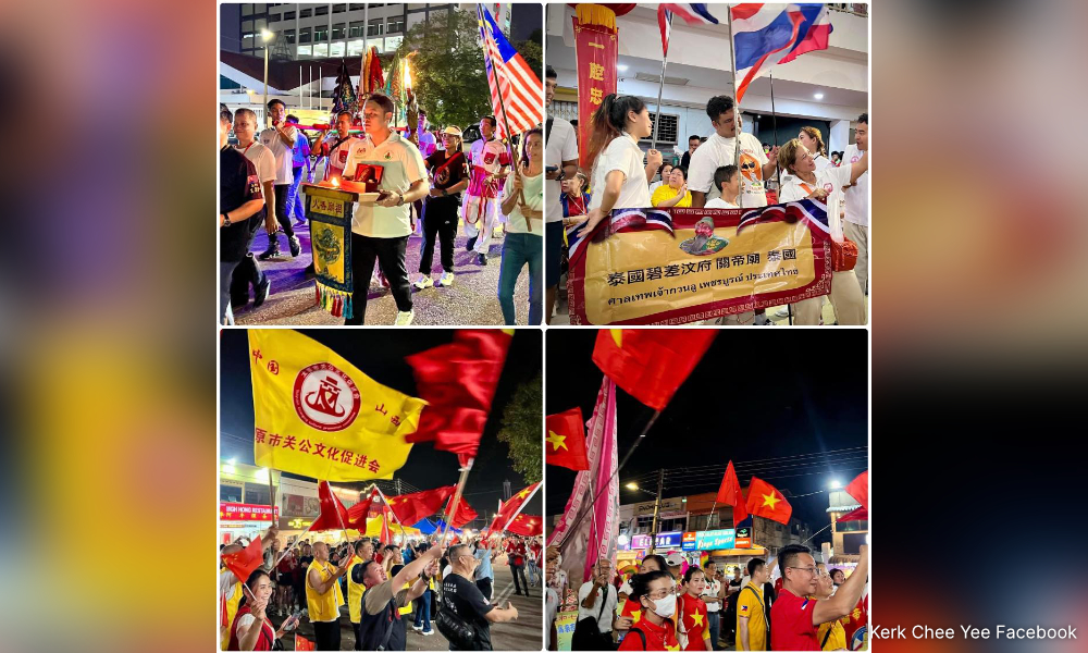 国盟再攻新山关公节,郭子毅澄清现场不只有中国旗