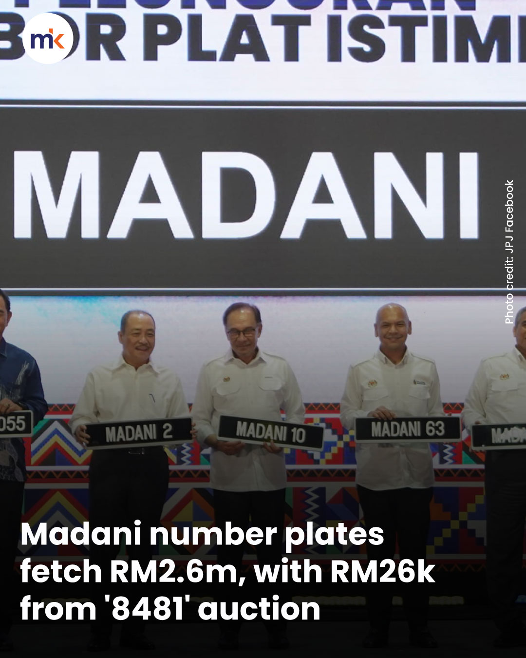 Madani number plates fetch RM2.6m, with RM26k from '8481' auction