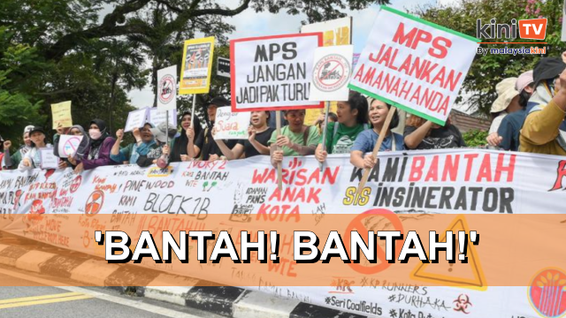 Lebih 120 penunjuk perasaan berhimpun depan MPS bantah projek insinerator