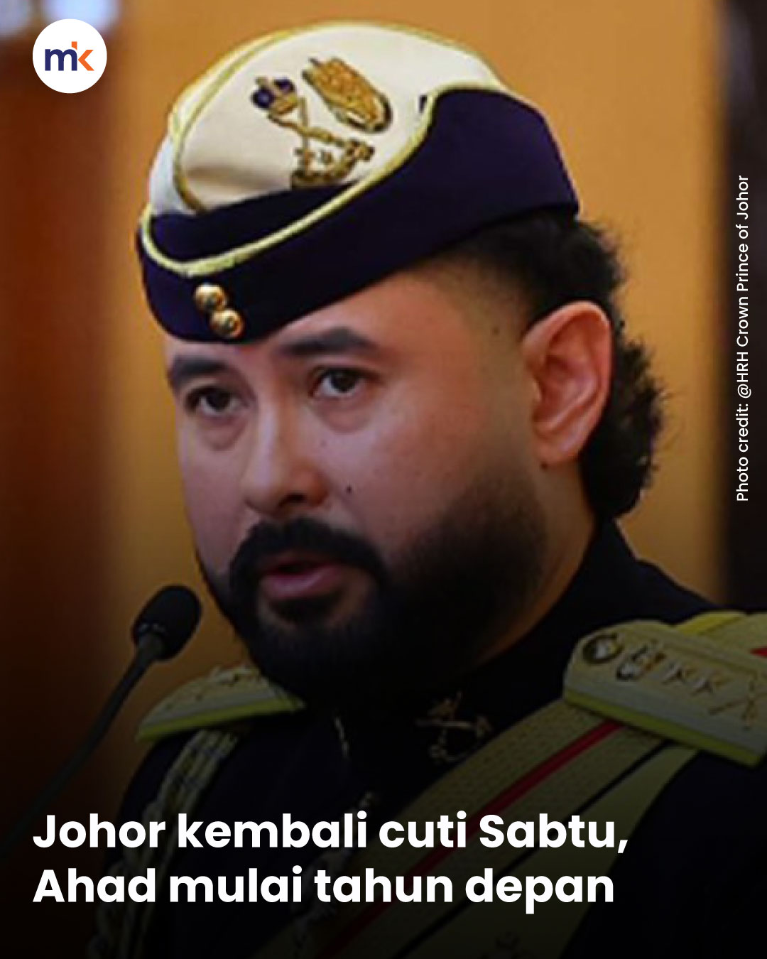 Johor kembali cuti Sabtu, Ahad mulai tahun depan