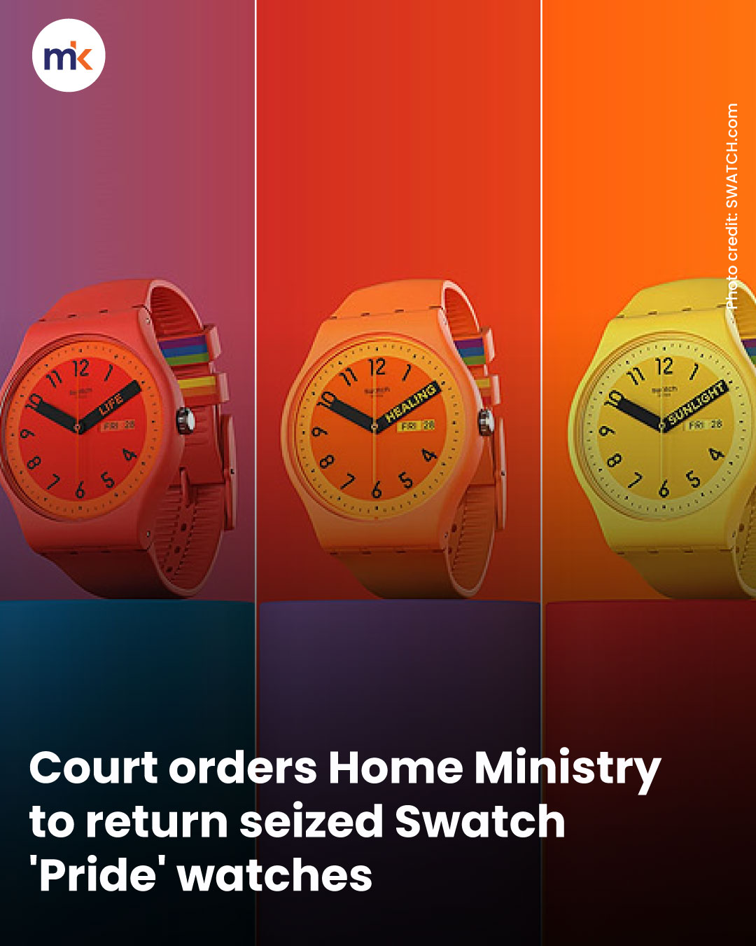 Court orders Home Ministry to return seized Swatch 'Pride' watches