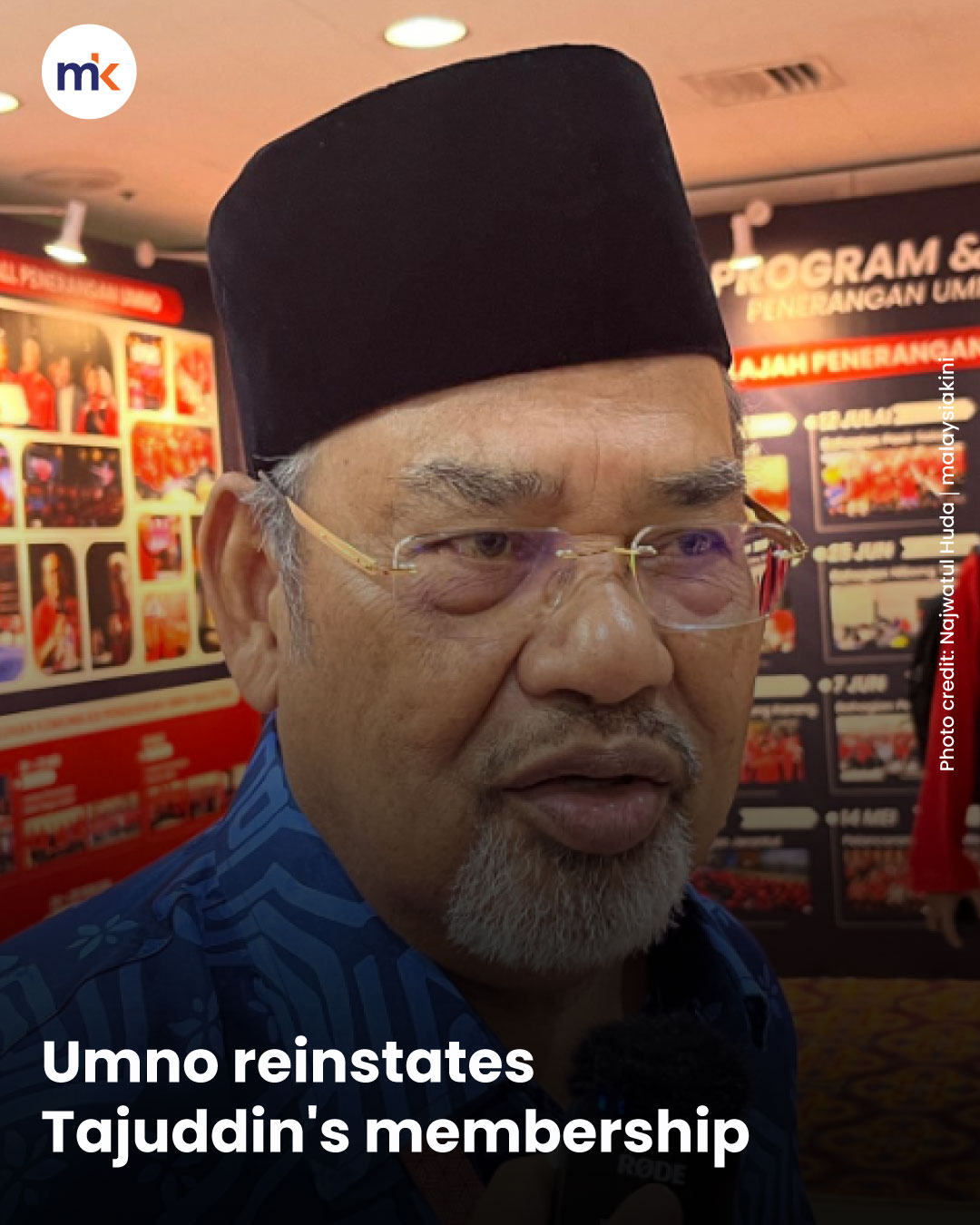 Umno reinstates Tajuddin's membership