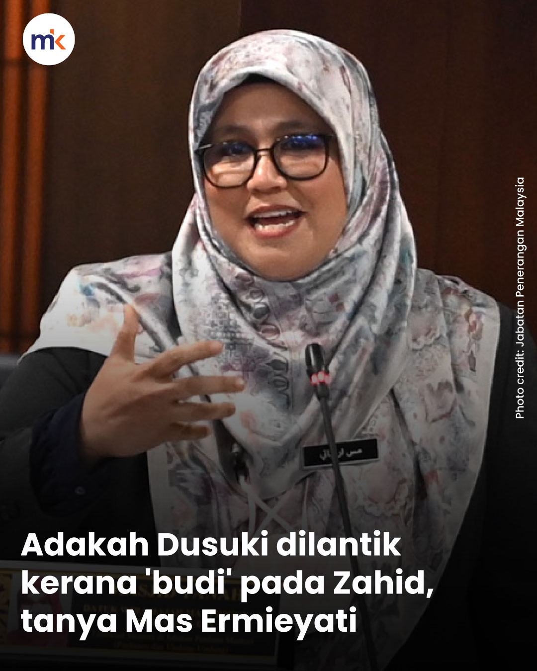 Adakah Dusuki dilantik kerana 'budi' pada Zahid, tanya Mas Ermieyati