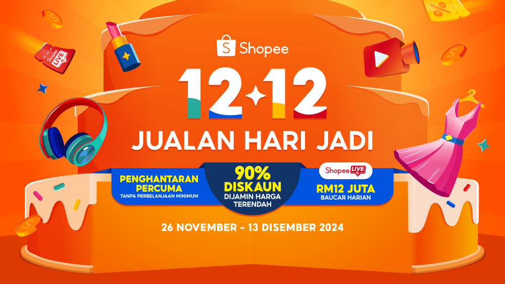 RM12 Juta Baucar Shopee Live Harian dengan Shopee 12.12 Jualan Hari Jadi