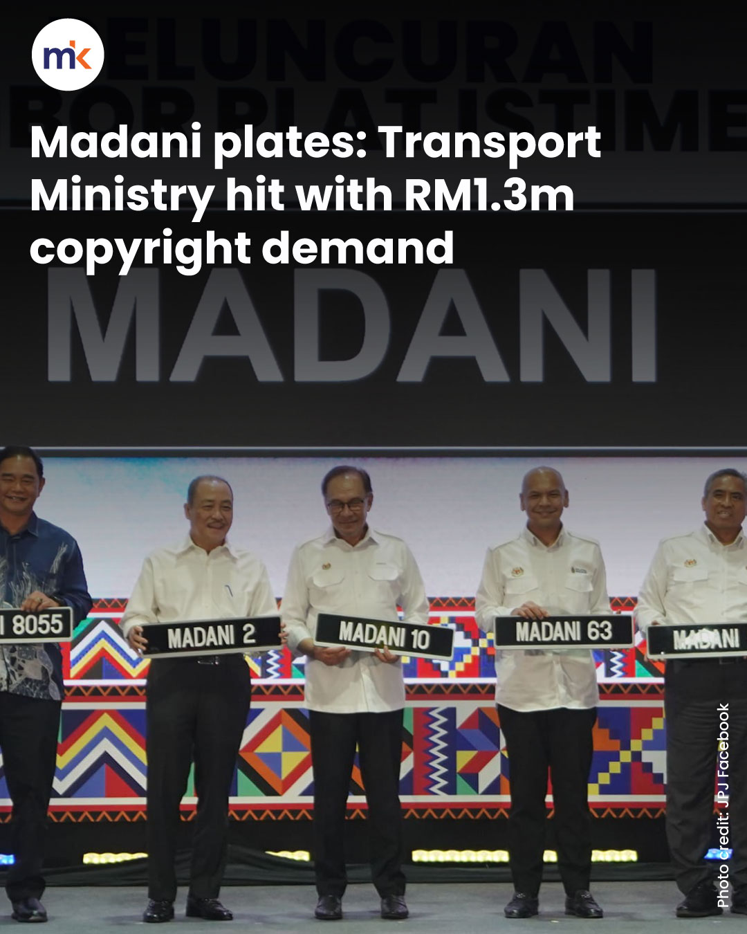 Madani plates: Transport Ministry hit with RM1.3m copyright demand