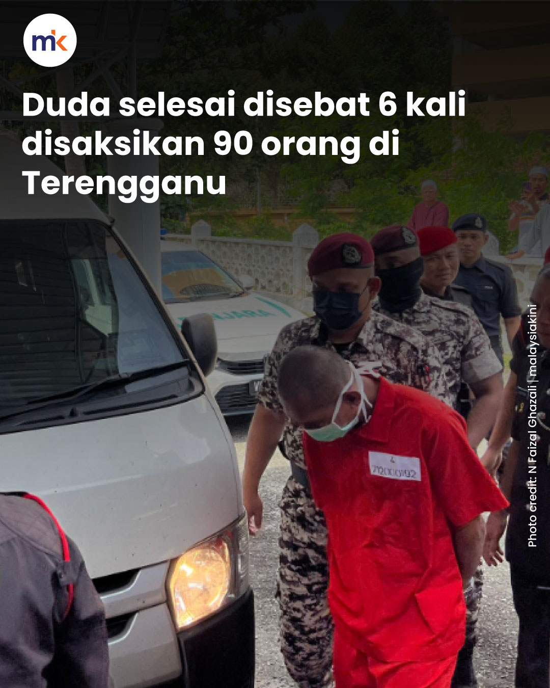Duda selesai disebat 6 kali disaksikan 90 orang di Terengganu