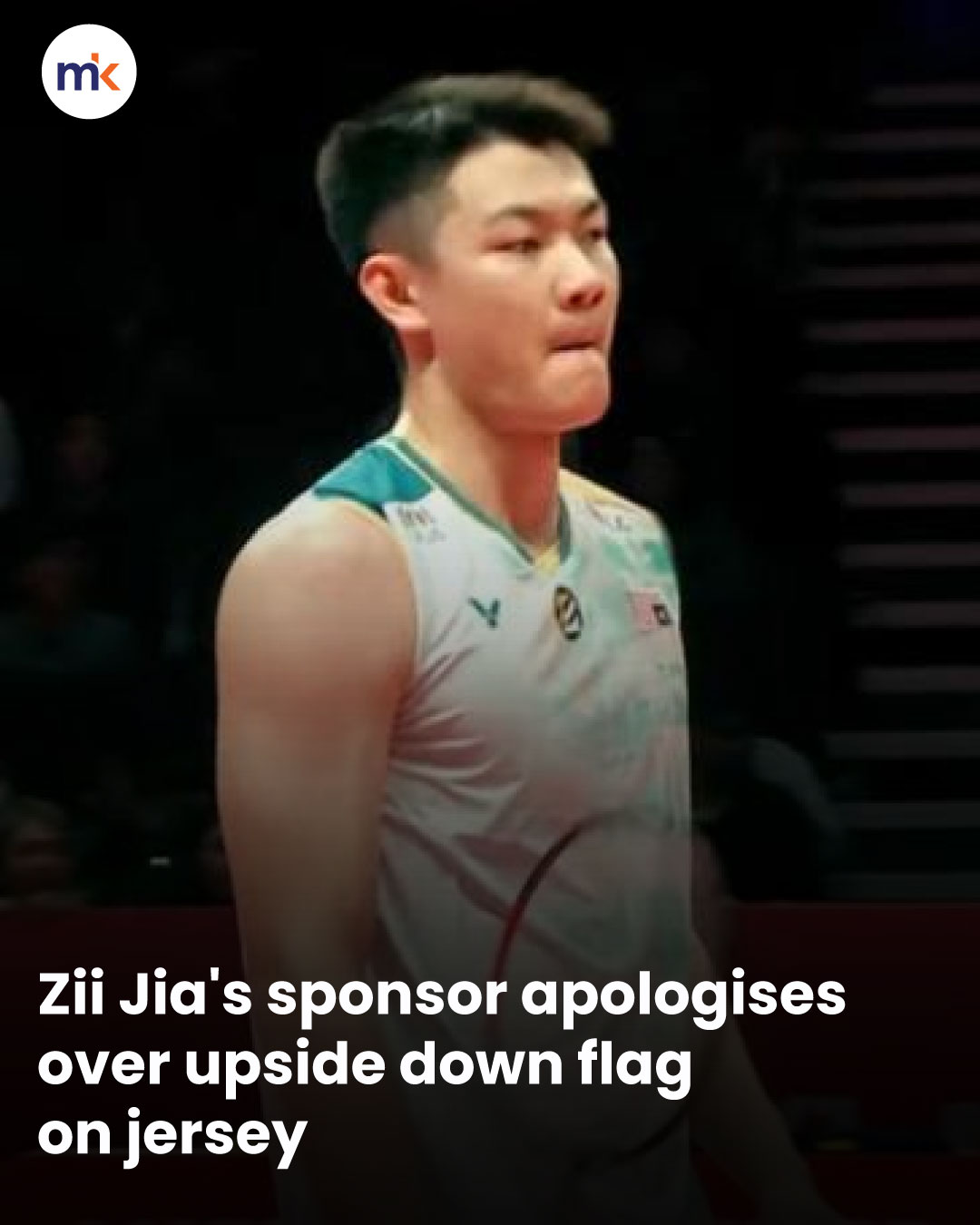 Zii Jia's sponsor apologises over upside down flag on jersey