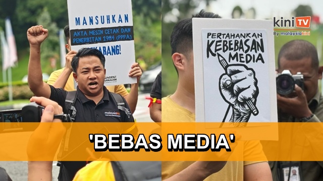 'Bebas media!' - Wartawan berarak ke parlimen bantah pinda Akta Mesin Cetak