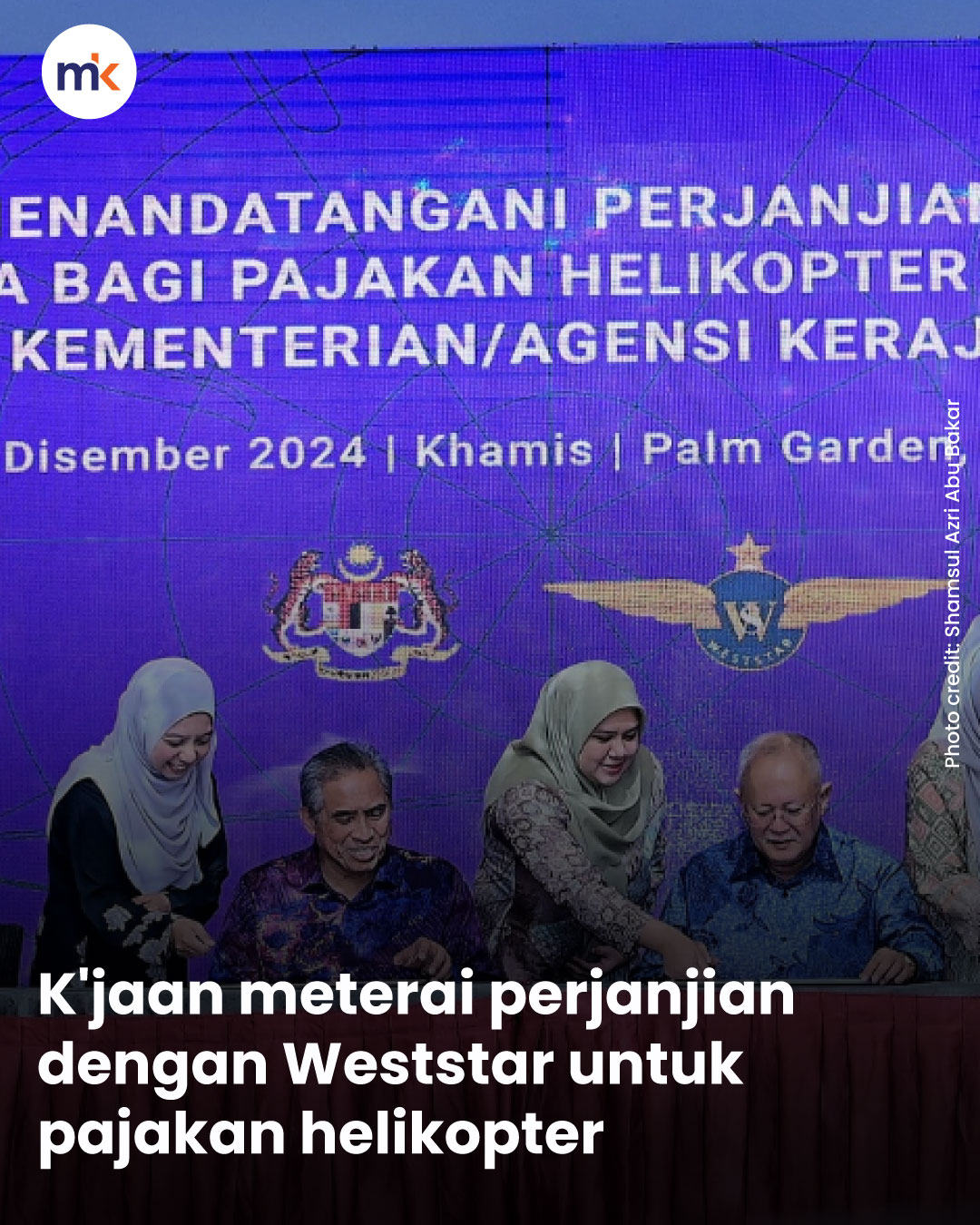 K'jaan meterai perjanjian dengan Weststar untuk pajakan helikopter