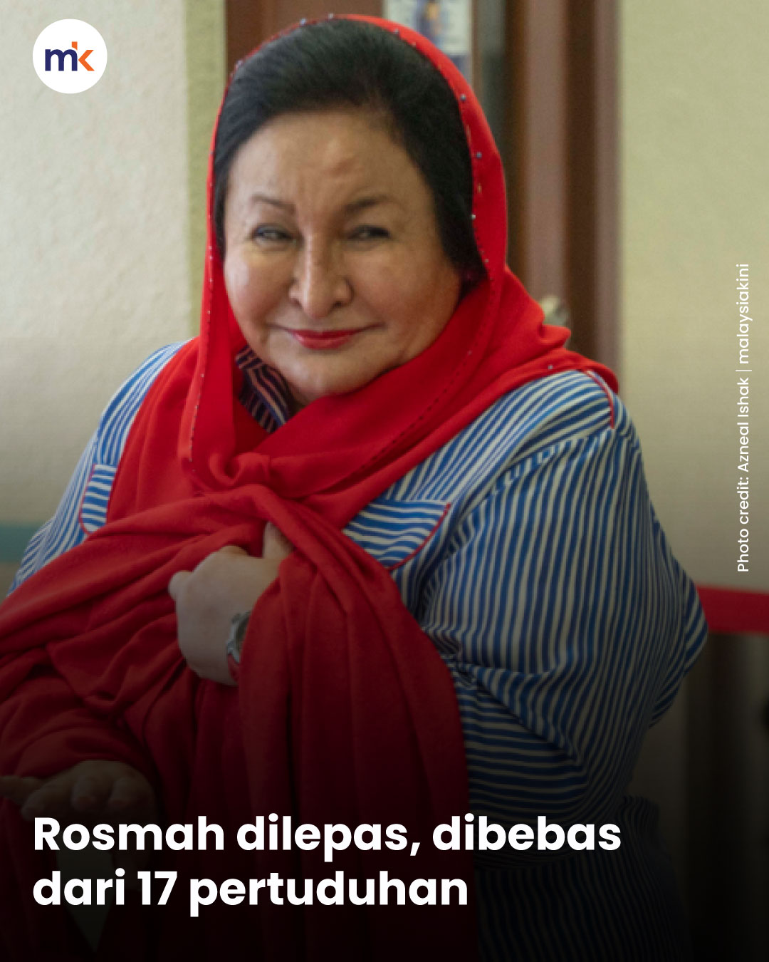 Rosmah dilepas, dibebas dari 17 pertuduhan