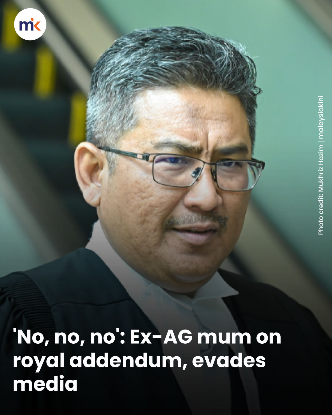 'No, no, no': Ex-AG mum on royal addendum, evades media