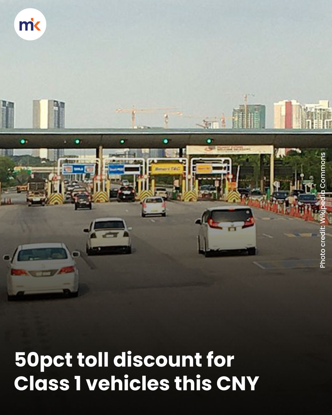 50pct toll discount for Class 1 vehicles this CNY