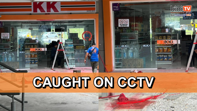 Red paint splashed at KK Mart in UM: Police hunt two suspects