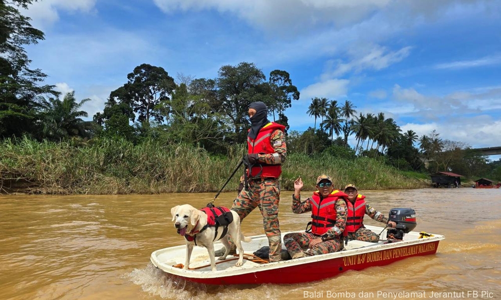 K9 bantu kesan remaja dikhuatiri lemas di Sg Pahang