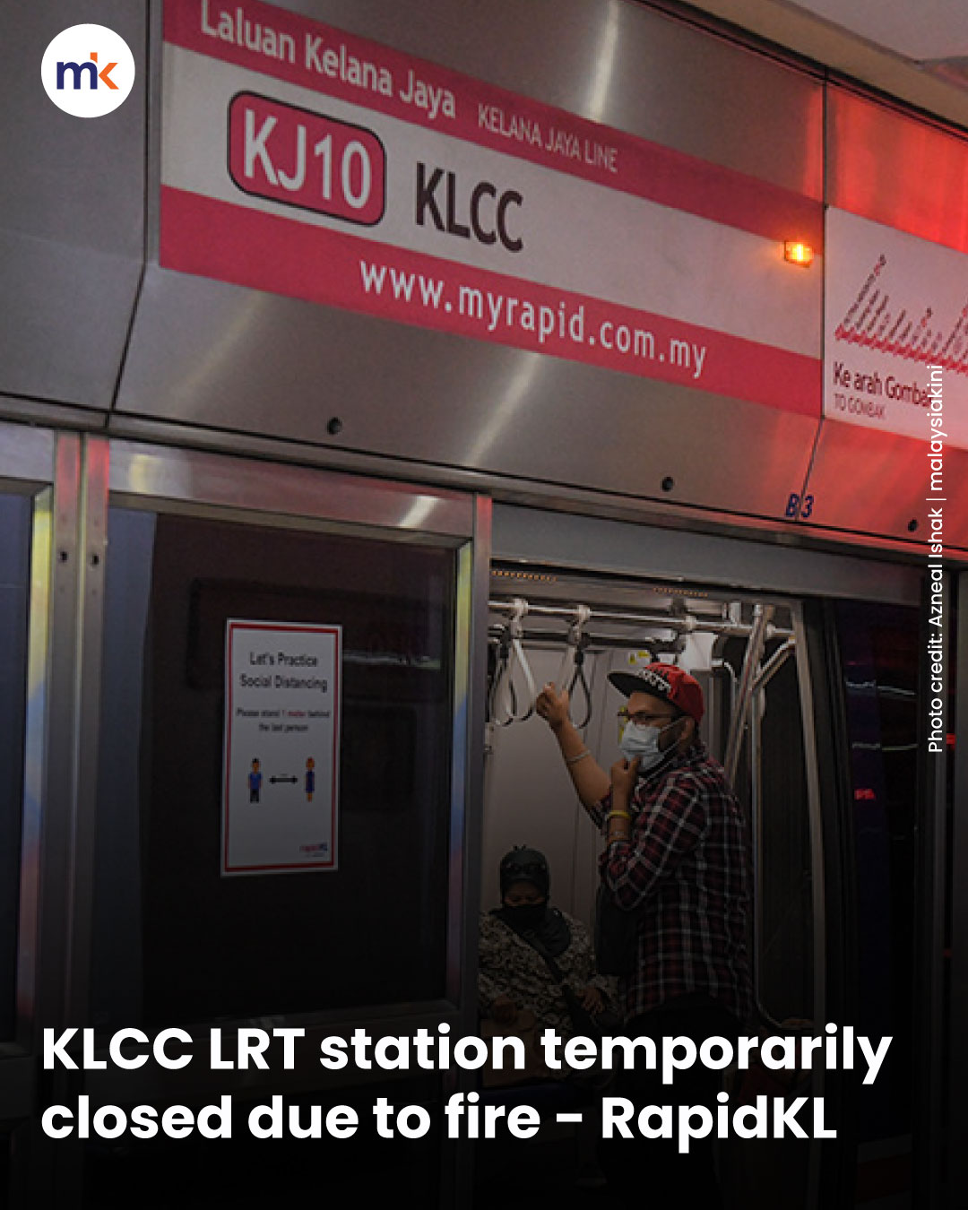 KLCC LRT station temporarily closed due to fire - RapidKL
