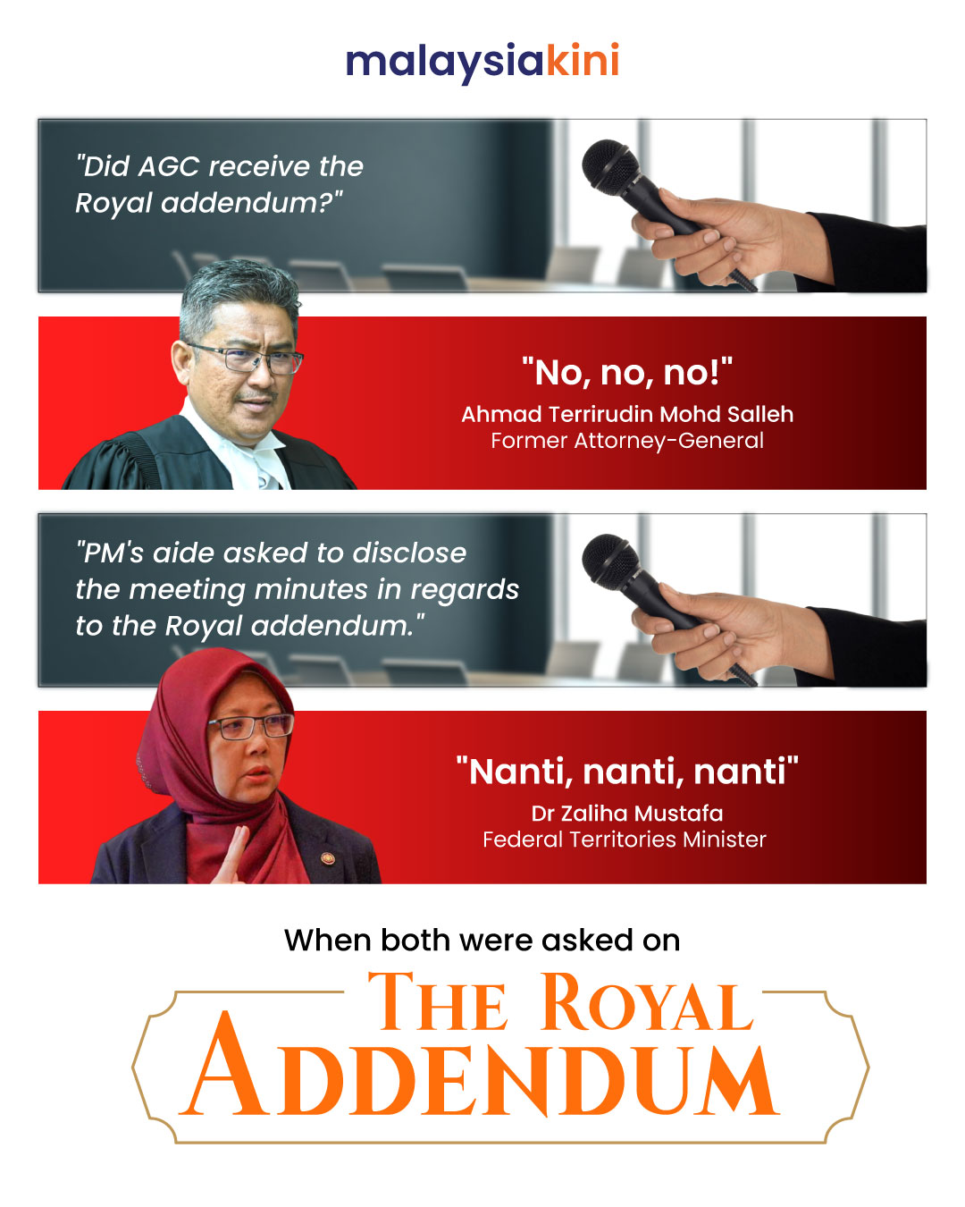 'Nanti, nanti, nanti': Zaliha sidesteps addendum question