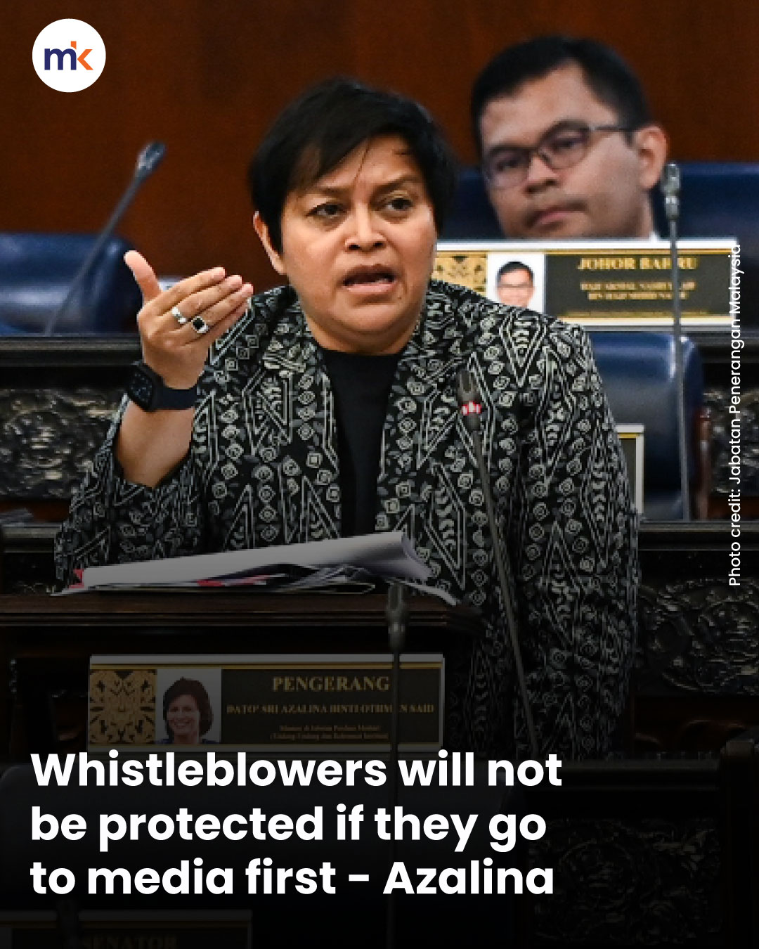 Whistleblowers will not be protected if they go to media first - Azalina