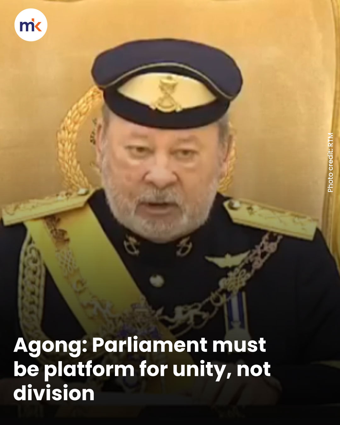 Agong: Parliament must be platform for unity, not division