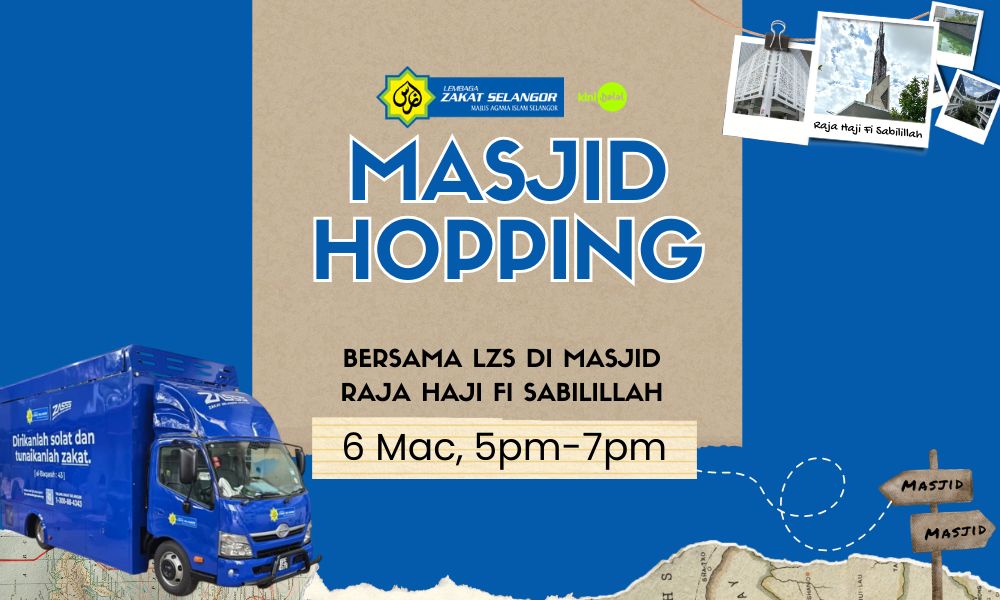 300 botol minuman & kad TNG di Masjid Raja Haji Fi Sabilillah, bersempena Masjid Hopping bersama LZS