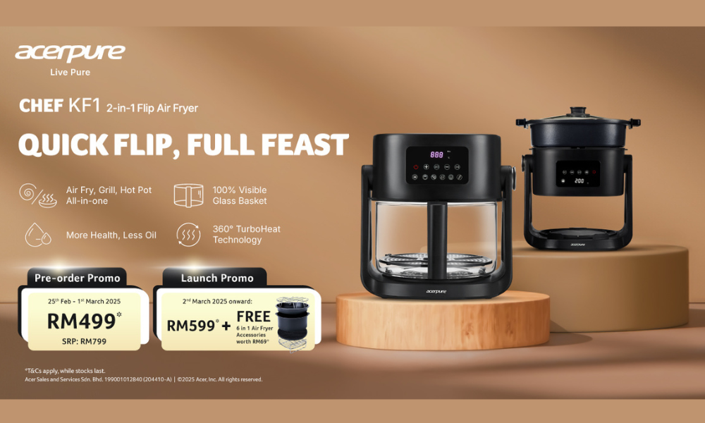 The Versatile Acerpure CHEF KF1 2-in-1 Flip Air Fryer Elevates Everyday Culinary Experience