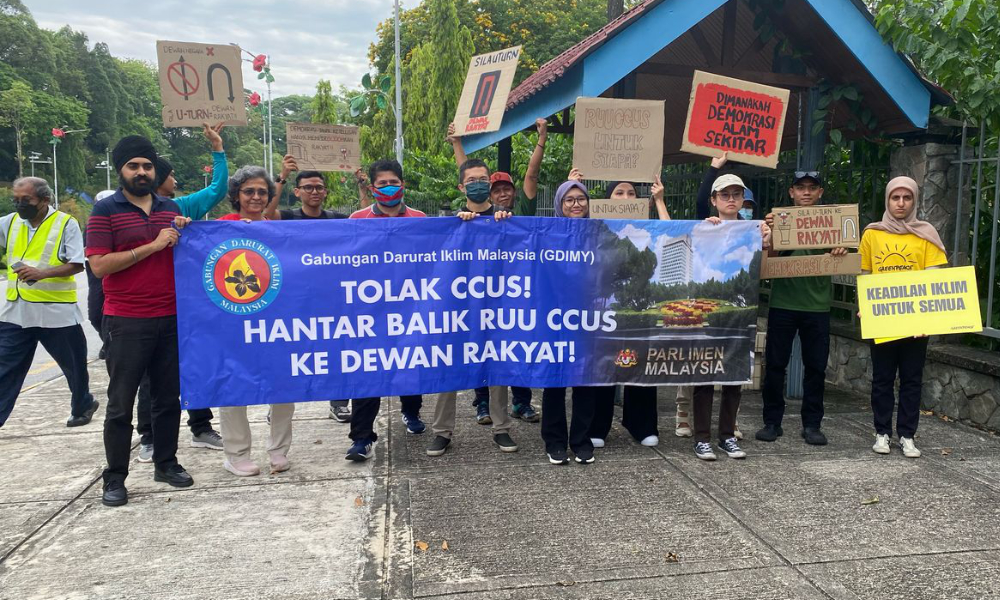 Carbon capture bill: Climate change activists rally at Parliament