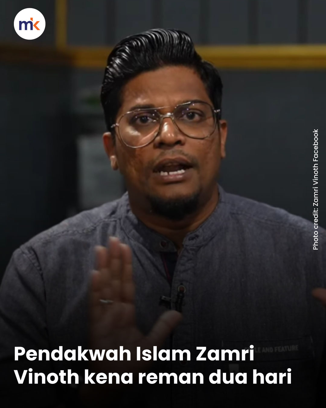 Pendakwah Islam Zamri Vinoth kena reman dua hari