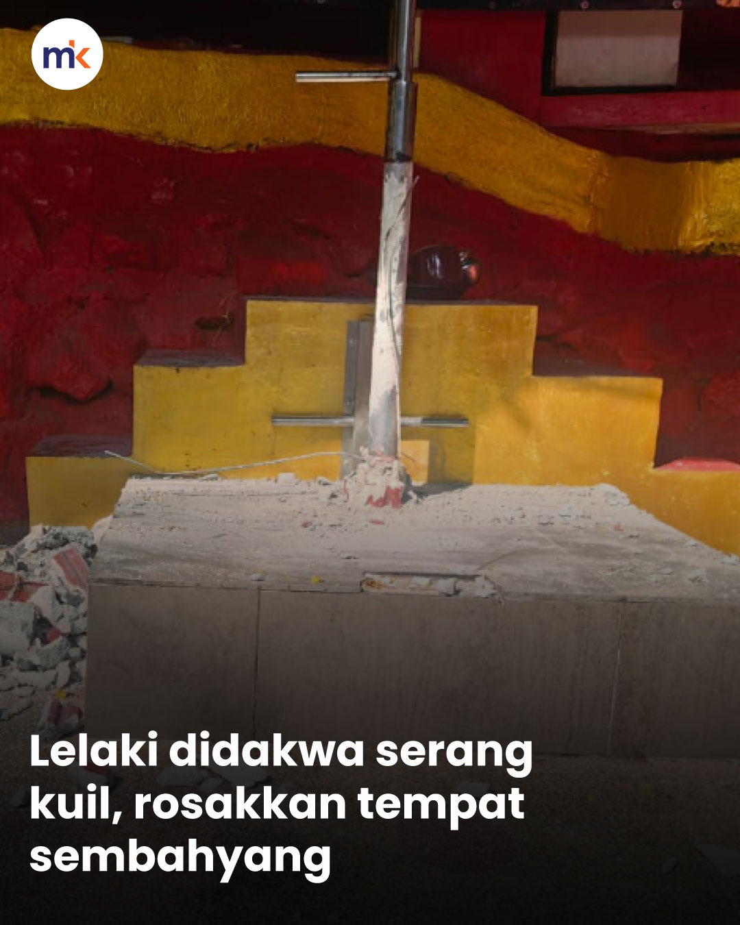 Lelaki didakwa serang kuil, rosakkan tempat sembahyang