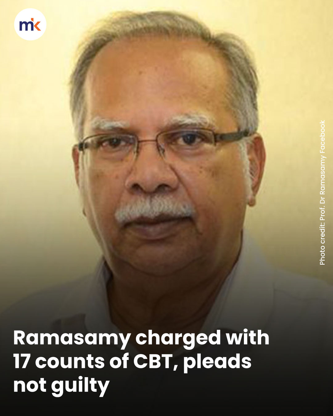 Ramasamy charged with 17 counts of CBT, pleads not guilty