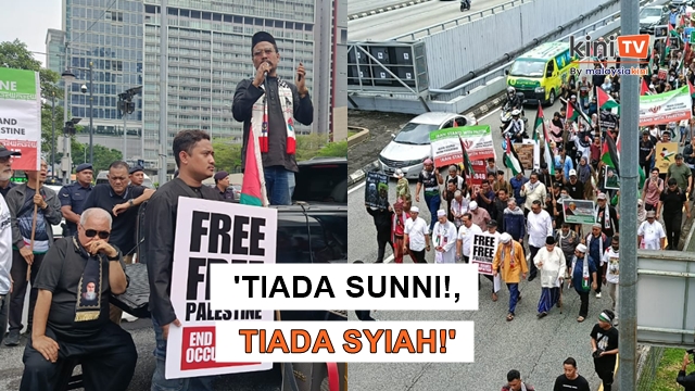 Ratusan berarak ke kedutaan AS nyatakan sokong Iran, kutuk Israel
