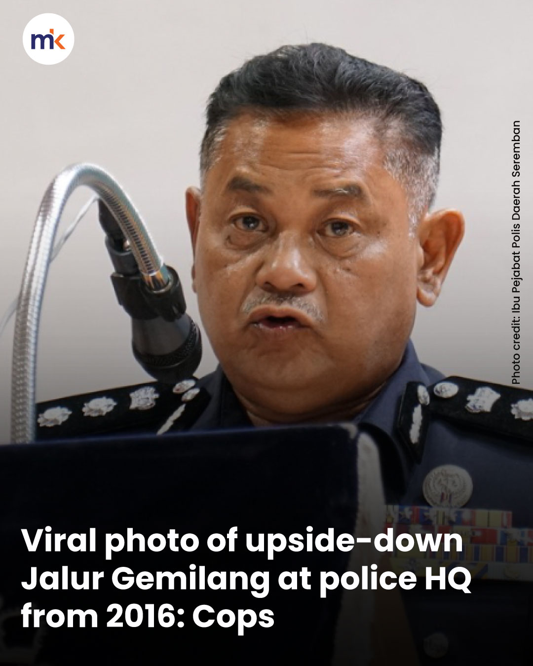 Viral photo of upside-down Jalur Gemilang at police HQ from 2016: Cops