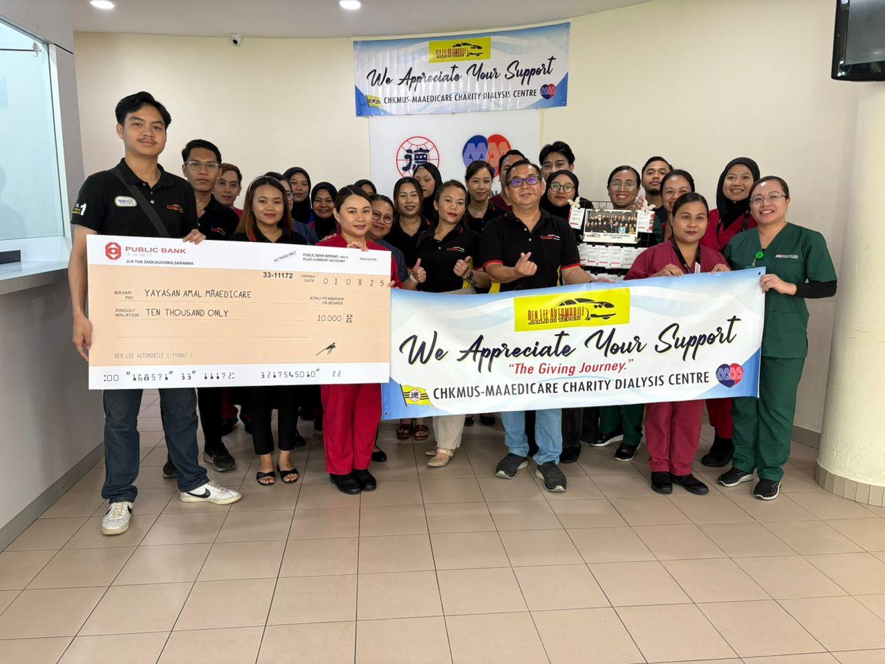 Ben Lee Automobile supports CHKMUS Maaedicare Charity Dialysis Centre in Sarawak