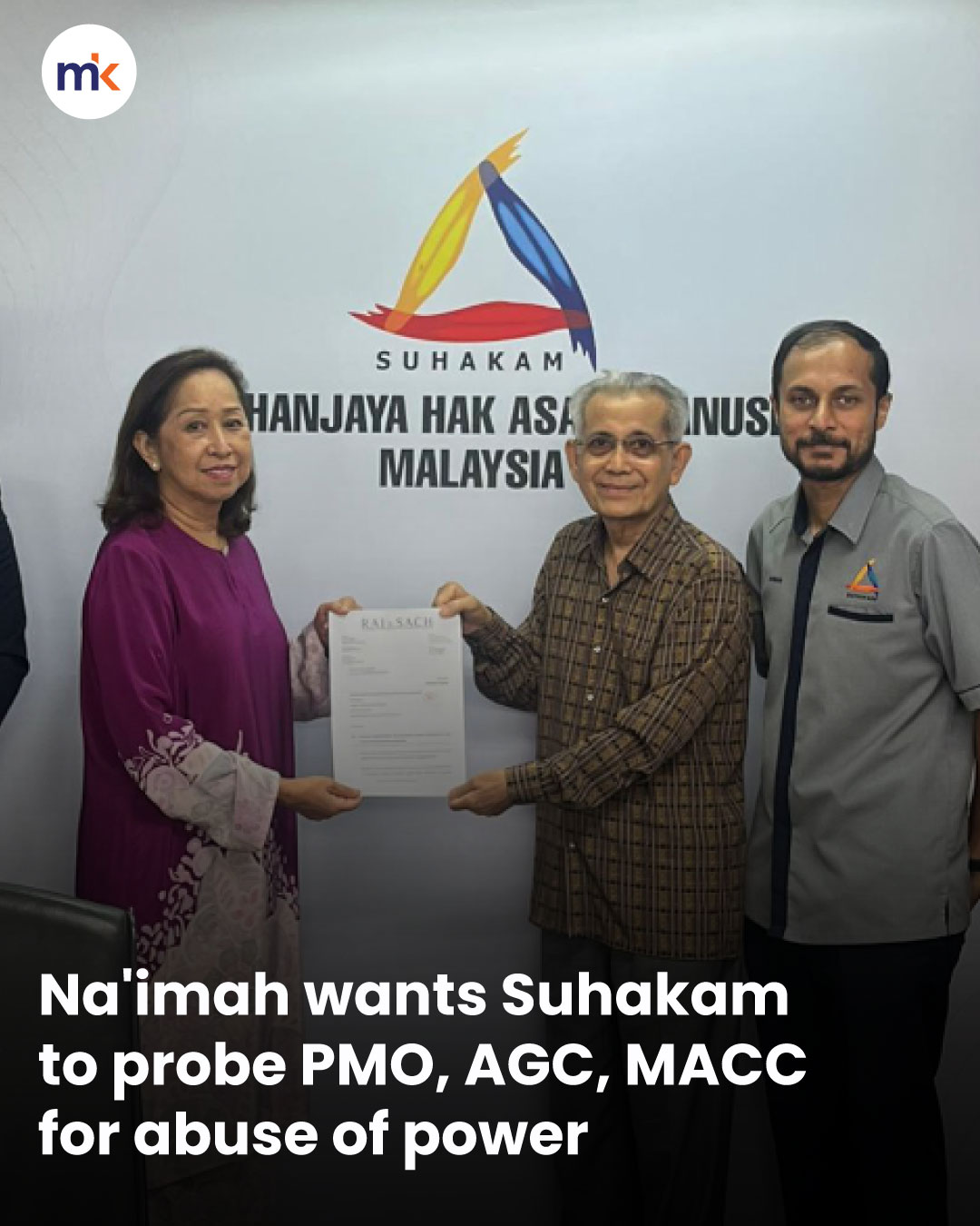 Na'imah wants Suhakam to probe PMO, AGC, MACC for abuse of power
